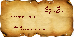 Szeder Emil névjegykártya